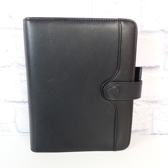 Day Runner Other - Day Runner FactCentre Organizer Black Faux Leather Vtg 90s Snap Close 3 Ring NOS